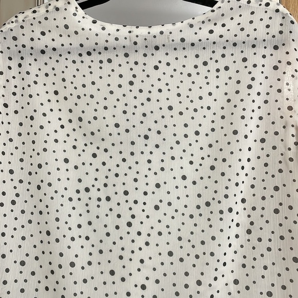 Melanie Lyne black and white polka dot lined blouse with bottom tie size 4 NEW - Picture 6 of 10